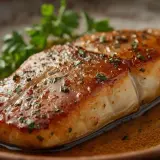 Filet de black bass poêlé, nappé d'une sauce dorée et parsemé d'herbes. Une recette simple et savoureuse.