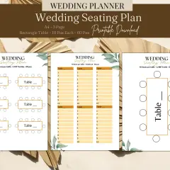 Plan de disposition table mariage pour 60 personnes. Modèles de plans de table pour 10 invités par table.
