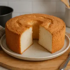 Gâteau des anges aérien, prêt à être dégusté. Une belle réussite de la recette gâteau des anges Marmiton.