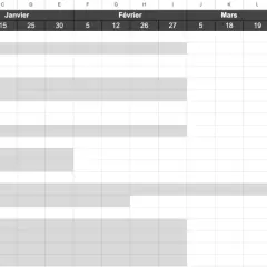 Exemple de rétroplanning pour un événement : gestion des tâches, organisation, graphisme, communication et partenariat de janvier à juin.