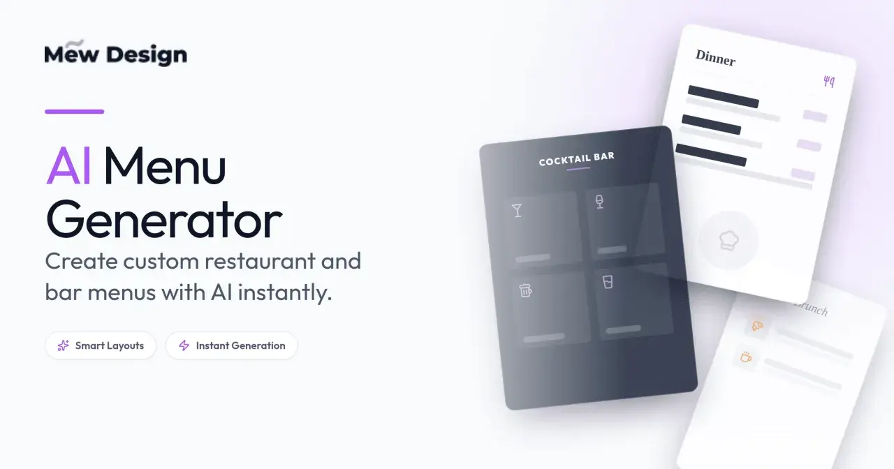 Générateur de menus IA : découvrez comment présenter un menu de restaurant ou de bar avec des mises en page intelligentes et une génération instantanée.